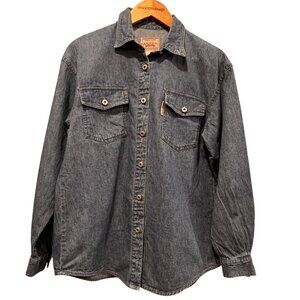 Nautica Vtg 90s Oversized Denim Shirt, Blue, 4